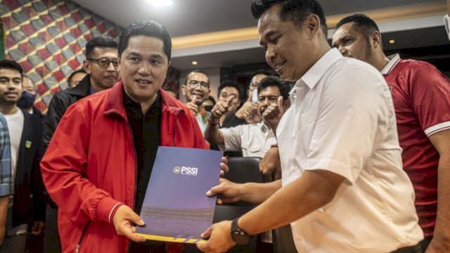 Erick Thohir daftar calon ketua PSSI. (Foto: Antara)