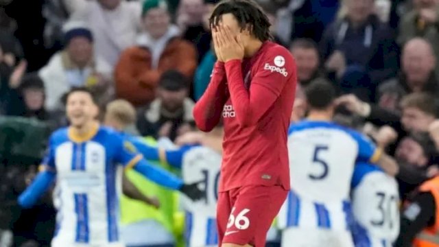 Liverpool kalah dari Brighton. (Foto: Int)