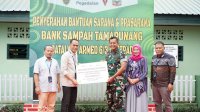 Pegadaian Kanwil Makassar Bantu Bank Sampah Tamarunang Yonarmed 6 Kostrad Makassar