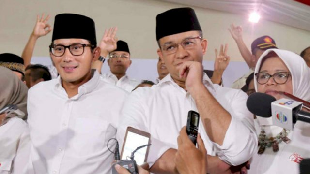 Anies Baswedan-Sandiaga Uno di Pilgub DKI Jakarta 2018. (Foto: Int)