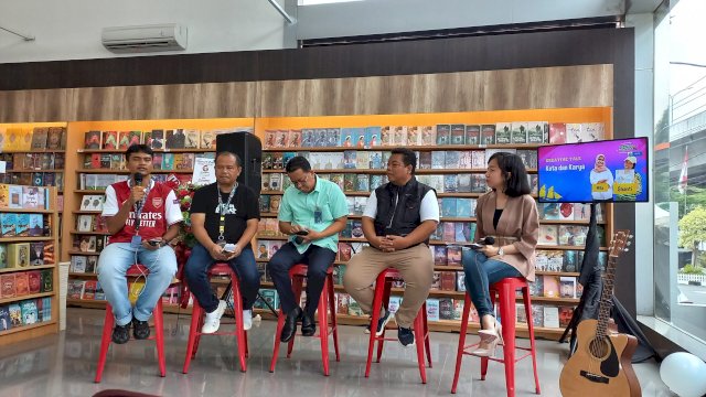 Press conference pembukaan gerai Gramedia di Makassar (Sri Wahyu Diastuti / Sulselaatu.com)