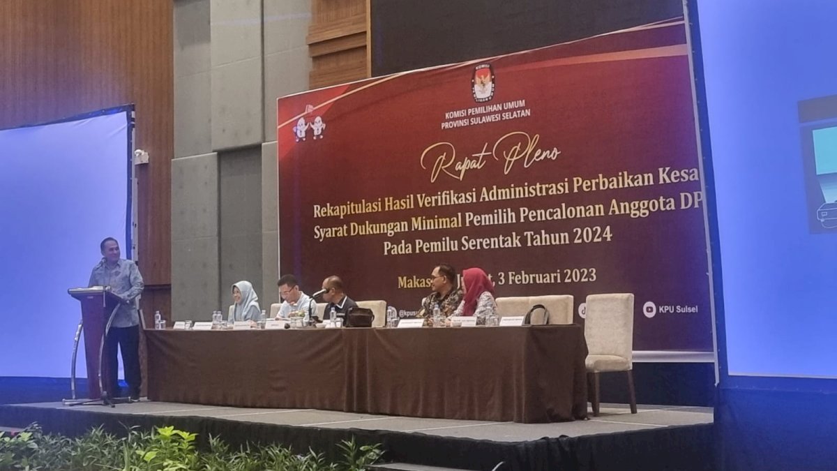KPU Sulsel Sebut 6 Bakal Calon DPD Tak Memenuhi Syarat