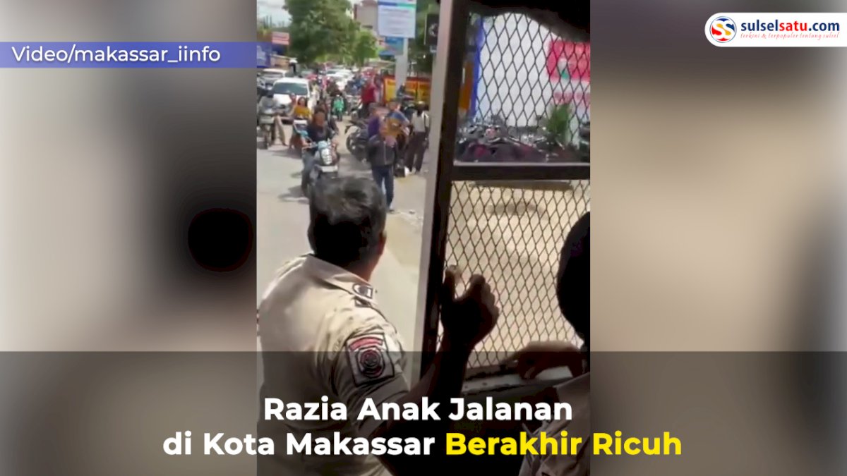 VIDEO: Razia Anak Jalanan di Kota Makassar Berakhir Ricuh