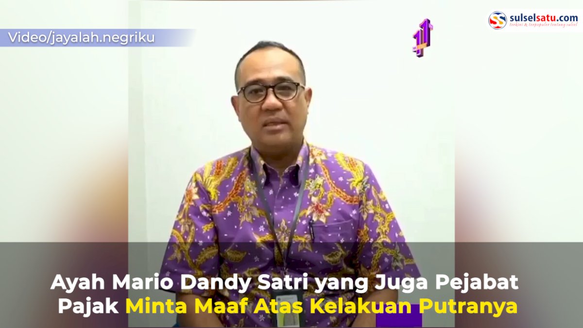VIDEO: Ayah Mario Dandy Satri yang Juga Pejabat Pajak Minta Maaf Atas Kelakuan Putranya