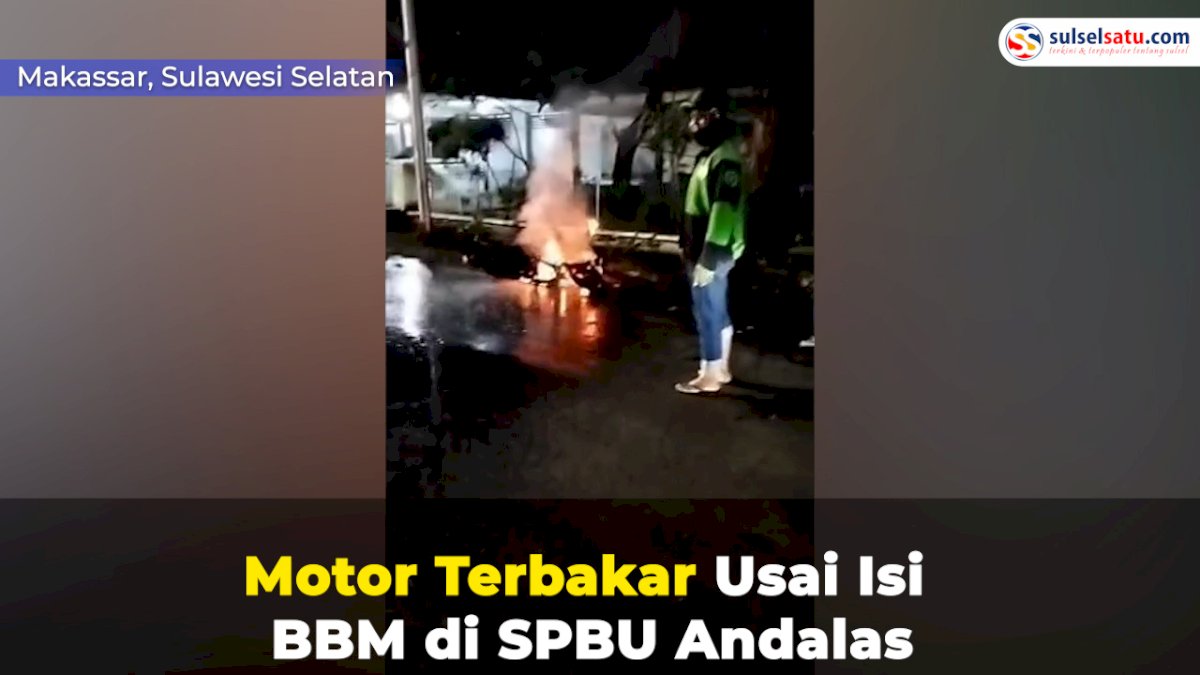 VIDEO: Motor Terbakar Usai Isi BBM di SPBU Andalas