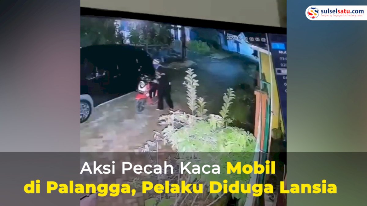 VIDEO: Aksi Pecah Kaca Mobil di Pallangga, Pelaku Diduga Lansia