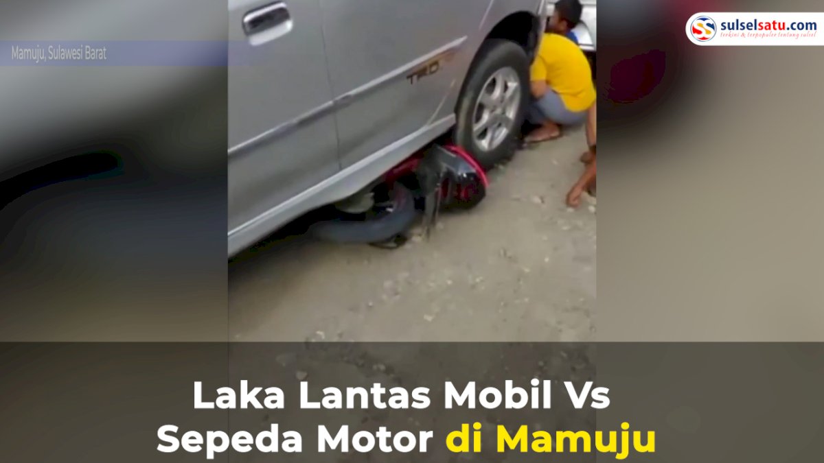 VIDEO: Laka Lantas Mobil Vs Sepeda Motor di Mamuju, Korban Dilarikan ke Rumah Sakit