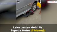 VIDEO: Laka Lantas Mobil Vs Sepeda Motor di Mamuju, Korban Dilarikan ke Rumah Sakit