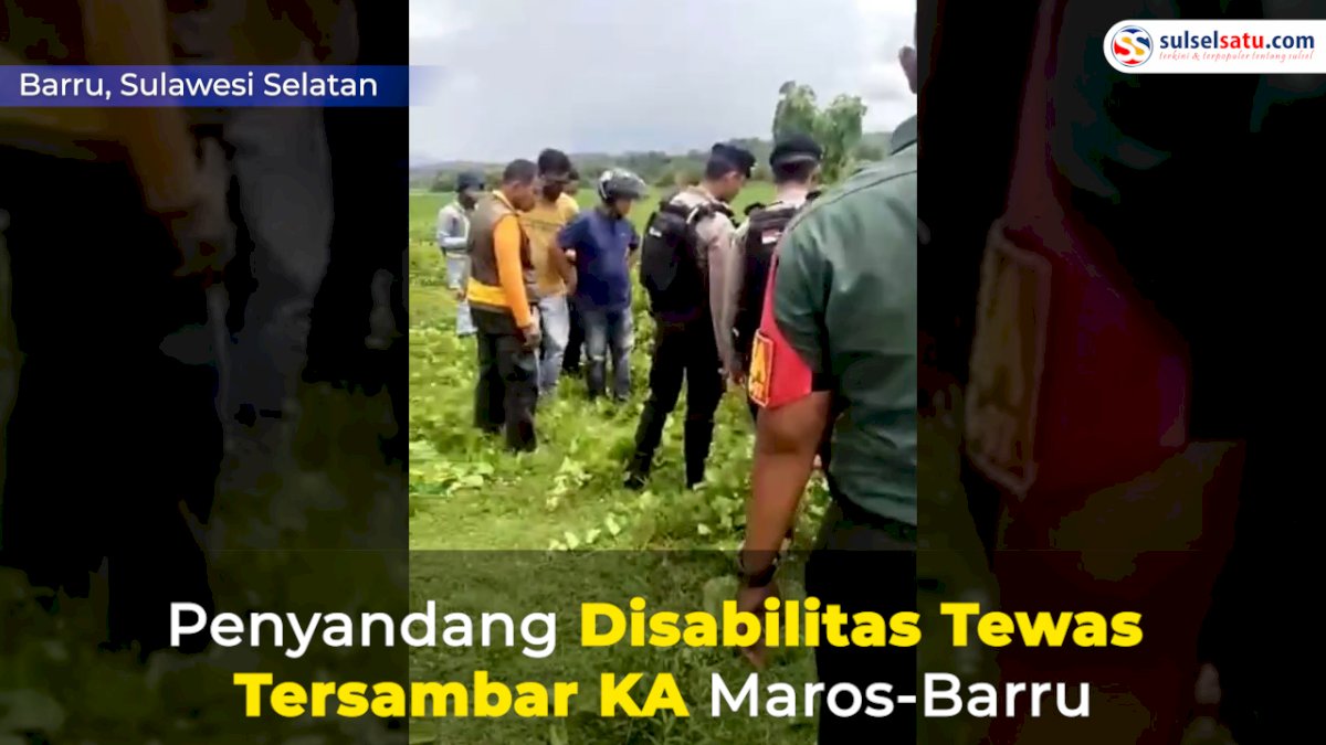 VIDEO: Penyandang Disabilitas Tewas Tersambar KA Maros-Barru