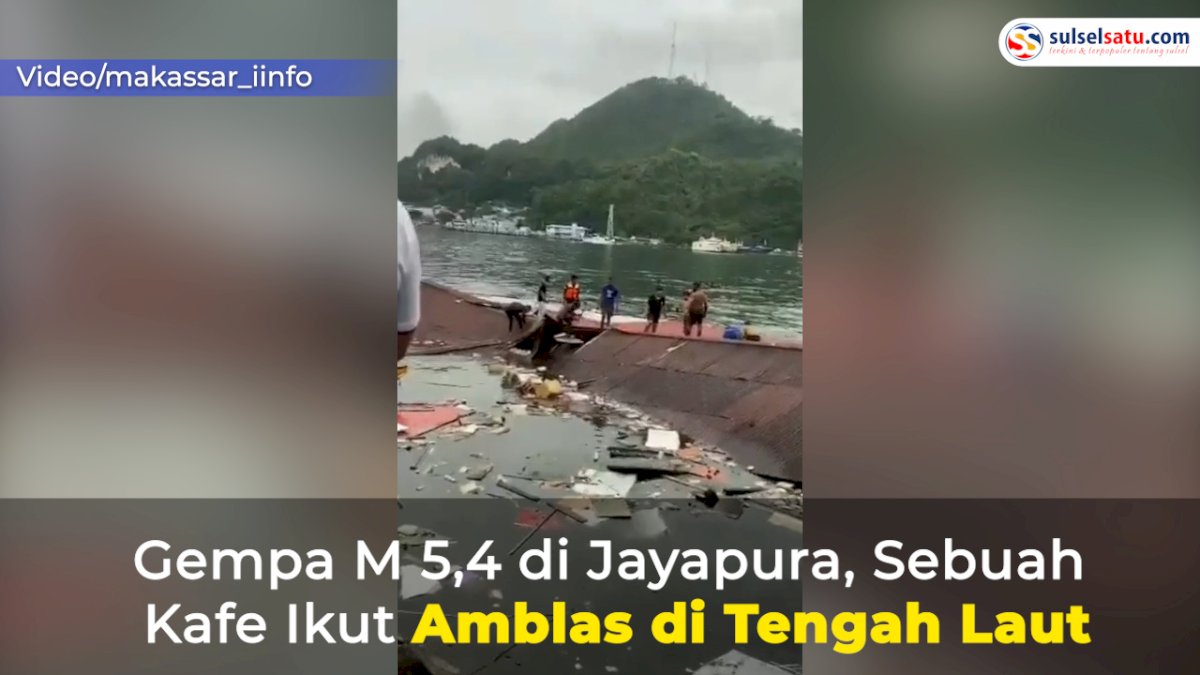 VIDEO: Gempa M 5,4 di Jayapura, Sebuah Kafe Ikut Amblas di Tengah Laut