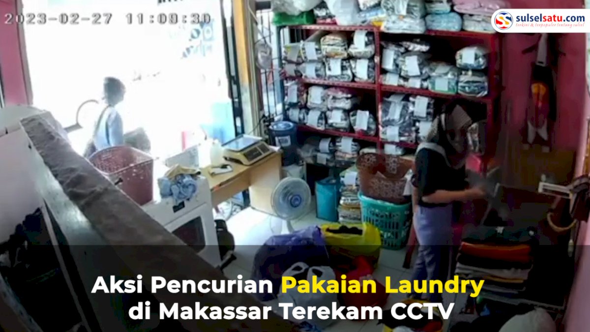 VIDEO: Aksi Pencurian Pakaian Laundry di Makassar Terekam CCTV