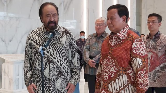 Ketum Gerindra Prabowo Subianto berkunjung ke NasDem Tower. (Foto: RMOL)