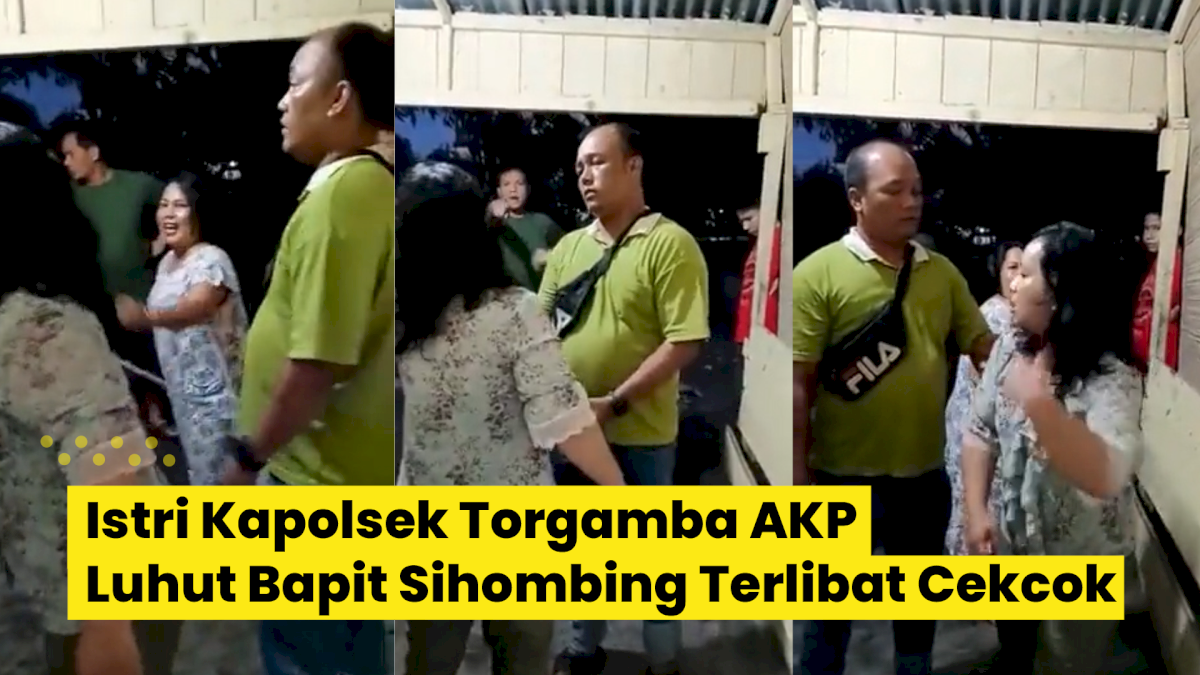 VIDEO: Viral, Istri Kapolsek Torgamba Terlibat Cekcok dengan Istri Anggotanya