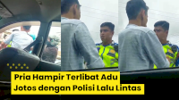 VIDEO: Menolak Diberhentikan, Pria Hampir Terlibat Adu Jotos dengan Polisi Lalu Lintas di Gowa