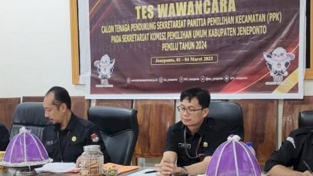 Tes wawancara Tenaga Pendukung Sekretariat PPK di Kabupaten Gowa (dokumen: istimewa)