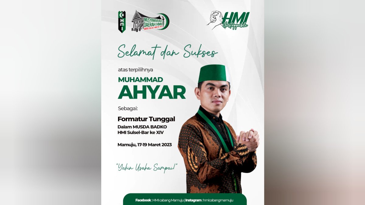 Musda HMI Badko Sulselbar Tetapkan Ahyar Sebagai Formatur