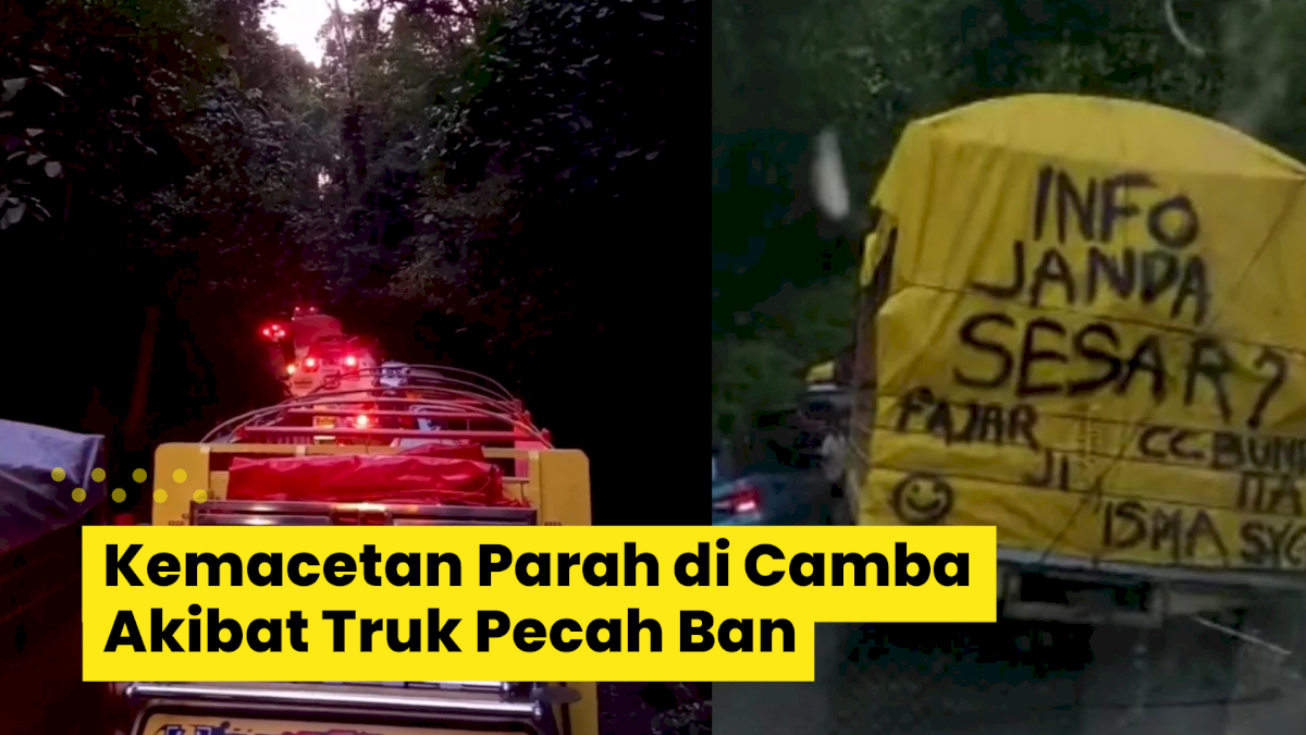 VIDEO: Kemacetan Parah di Camba Akibat Truk Pecah Ban