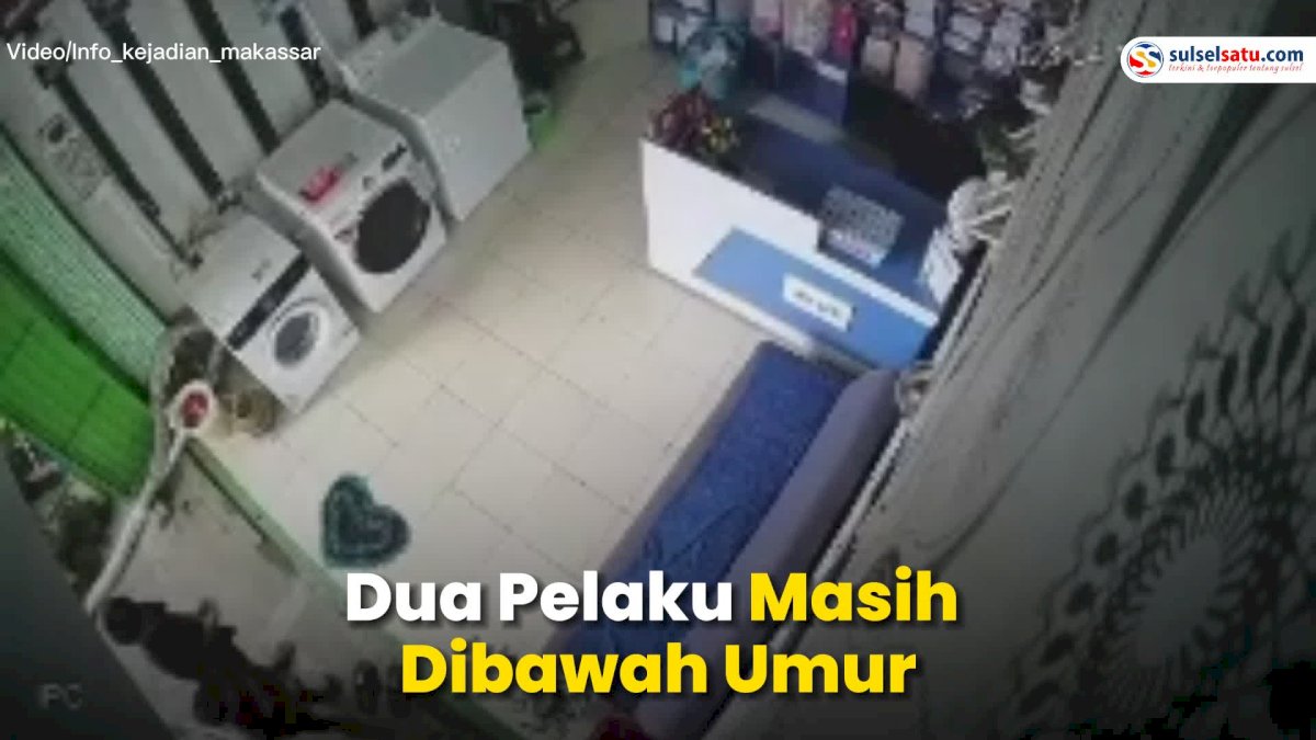 VIDEO: Aksi Pencurian Uang di Laundry di Makassar, Pelaku Masih Dibawah Umur