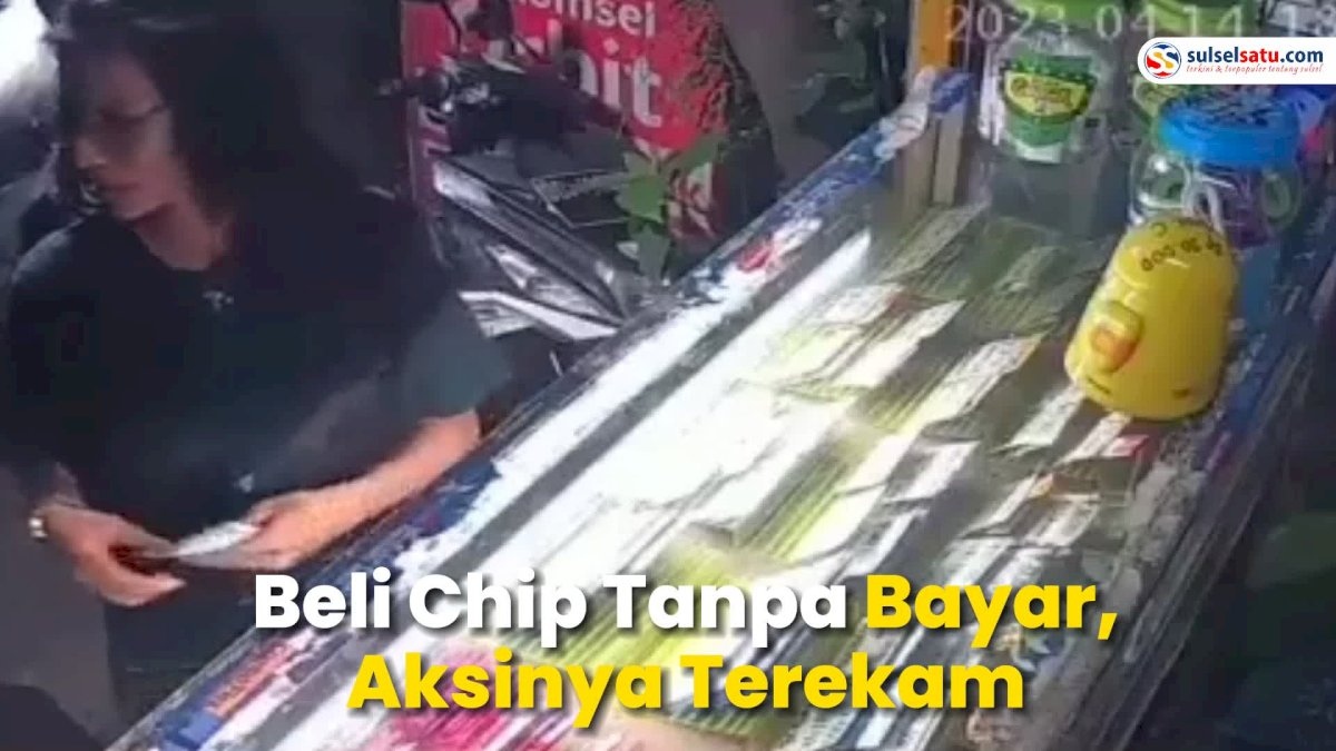 VIDEO: Viral, Aksi Pemuda di Makassar Pura-pura Beli Chip Tanpa Bayar