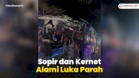 VIDEO: Kecelakaan Mobil Bus Bintang Prima di Jalan Poros Barru, Sopir dan Kernet Alami Luka Parah