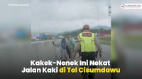 VIDEO: Hendak Temui Anak dan Cucu, Kakek-Nenek Ini Nekat Jalan Kaki di Tol Cisumdawu