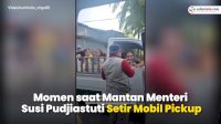 VIDEO: Momen saat Mantan Menteri Susi Pudjiastuti Setir Mobil Pickup: Punya Rokok Gak?