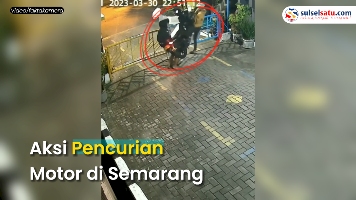 VIDEO: Aksi Pencurian Motor di Semarang Terekam oleh CCTV