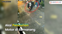 VIDEO: Aksi Pencurian Motor di Semarang Terekam oleh CCTV