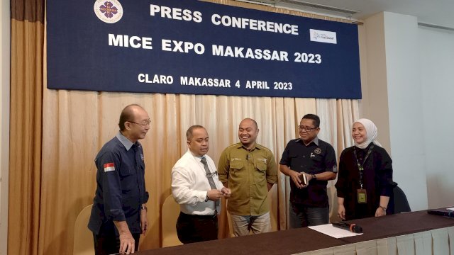 Press conference MICE Expo 2023 di Claro Makassar (Sri Wahyu Diastuti / Sulselsatu.com)