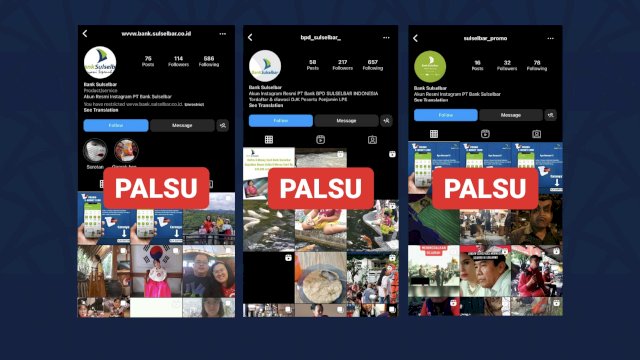 Bentuk modus penipuan atas nama Bank Sulselbar (dokumen: istimewa)