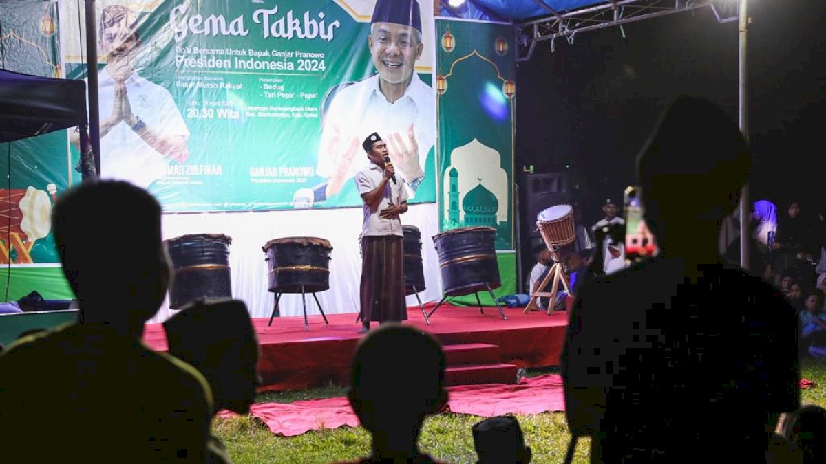 Santri Dukung Ganjar Sulsel Gelar Gema Takbir dan Festival Bedug Berbalut Seni