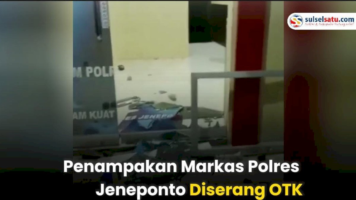 VIDEO: Penampakan Markas Polres Jeneponto Pasca Diserang OTK