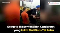 VIDEO: Seorang Anggota TNI Berhentikan Kendaraan yang Pakai Plat Dinas TNI Palsu