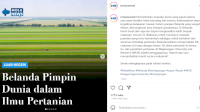 Simak Yuk! Belanda Pimpin Ilmu Pertanian di Dunia