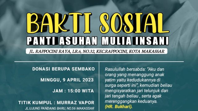 Flyer Bakti Sosial Family Paraikatte. Ist
