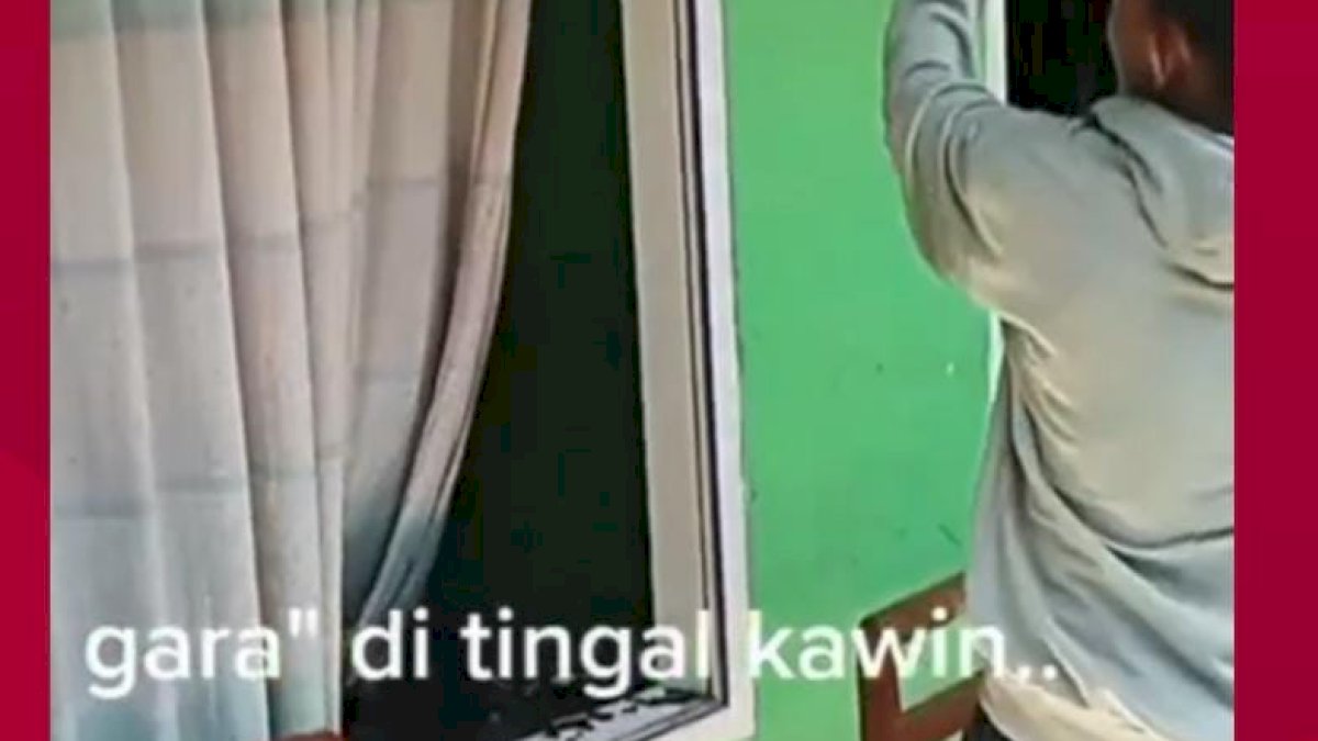 VIDEO: Diduga Ditinggal Nikah, Seorang Pria Ngamuk Pecahkan Kaca Rumahnya