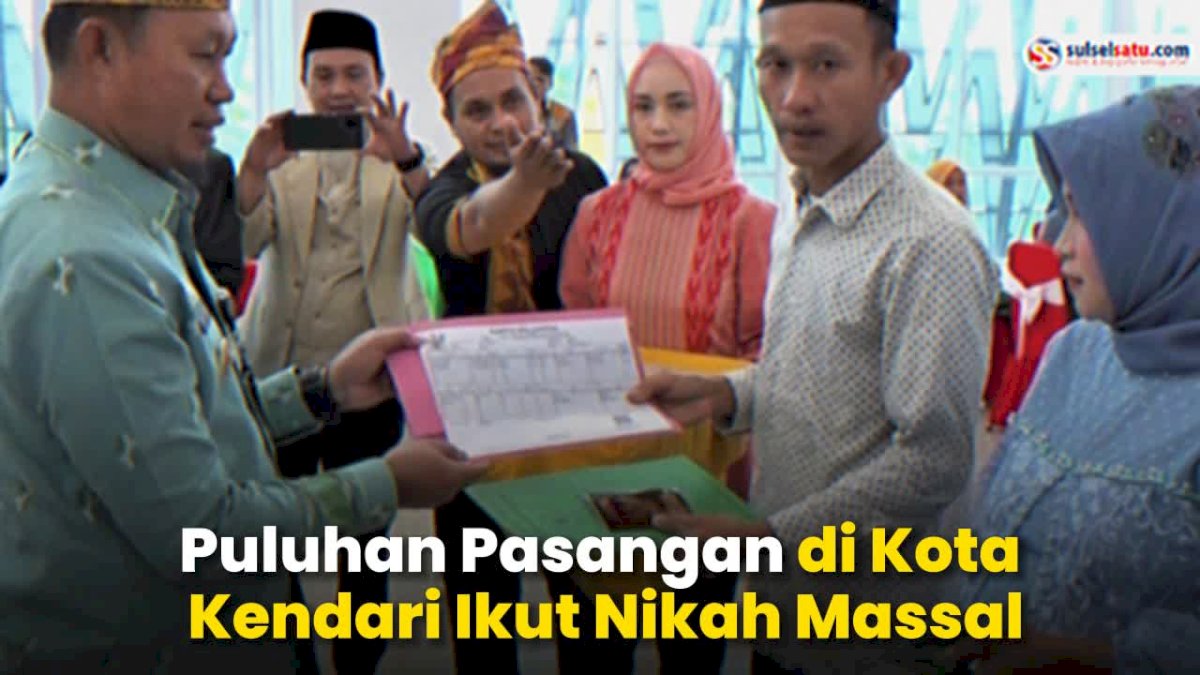 VIDEO: Puluhan Pasangan di Kota Kendari Ikut Nikah Massal