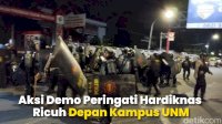 VIDEO: Aksi Demo Peringati Hardiknas Berujung Ricuh Depan Kampus UNM