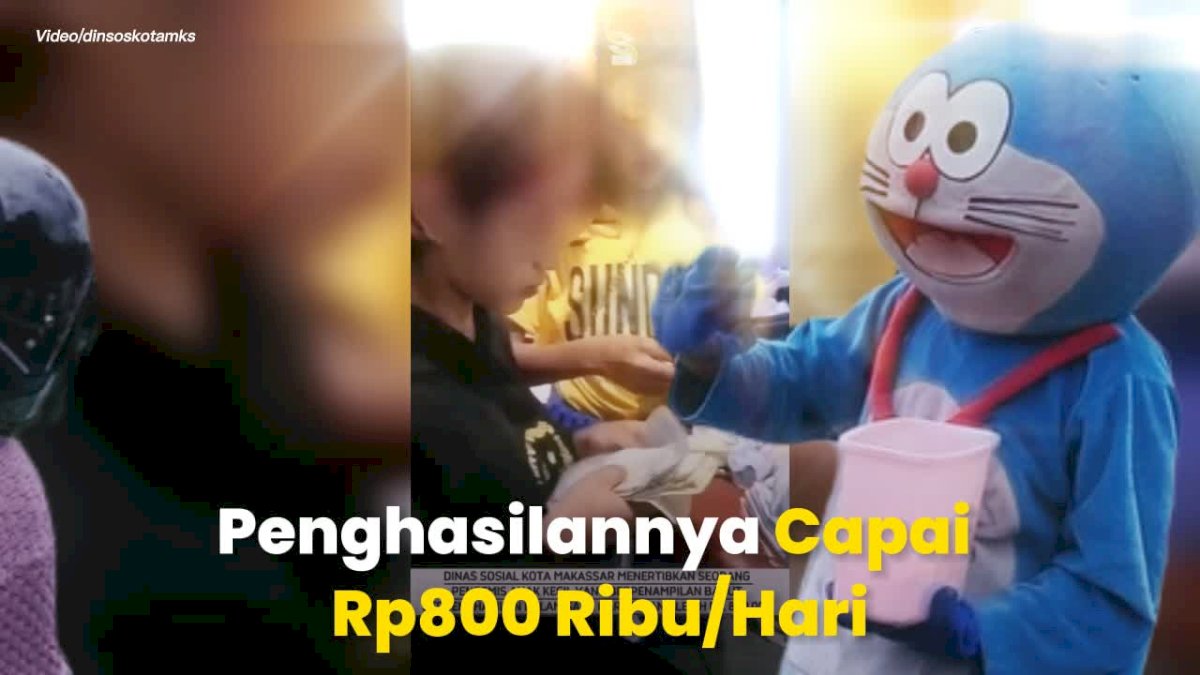 VIDEO: Razia Pengamen Badut, Dinsos Makassar Ungkap Penghasilannya Capai Rp800 Ribu Perhari
