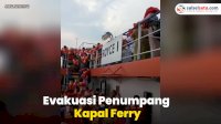 VIDEO: Detik-detik Evakuasi Penumpang Kapal Ferry Terbakar di Perairan Merak