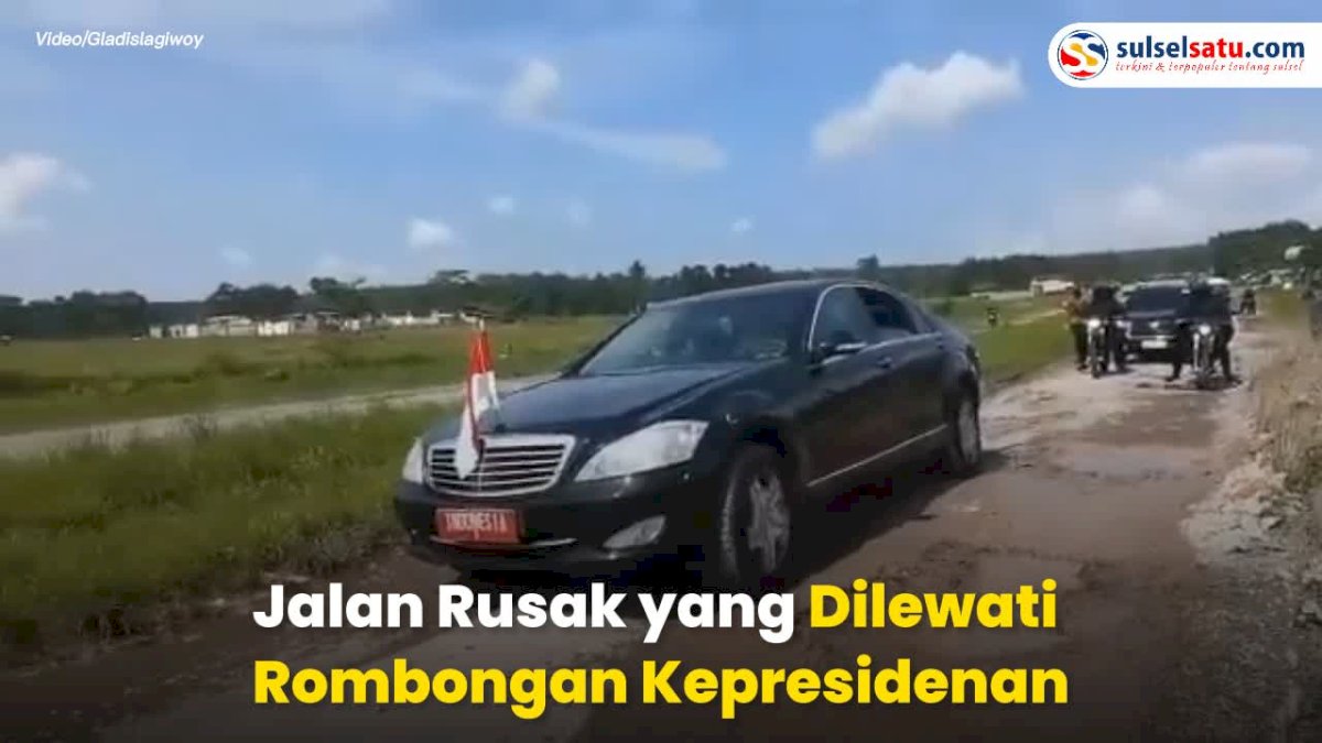 VIDEO: Penampakan Jalan Berlubang di Lampung yang Dilewati Rombongan Kepresidenan