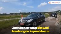 VIDEO: Penampakan Jalan Berlubang di Lampung yang Dilewati Rombongan Kepresidenan
