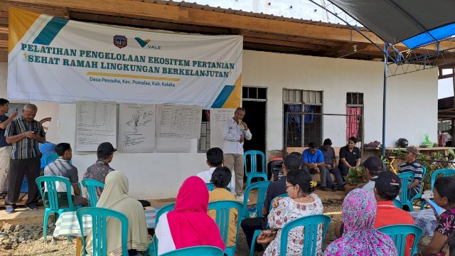 PT Vale memberikan pelatihan pertanian ramah lingkungan kepada warga d Blok Pomalaa (Foto: Istimewa).
