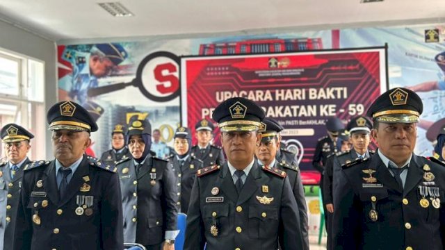 Jajaran Rutan Kelas II B Jeneponto ikut upacara Peringatan HBP Ke-59 Secara Virtual (Int)
