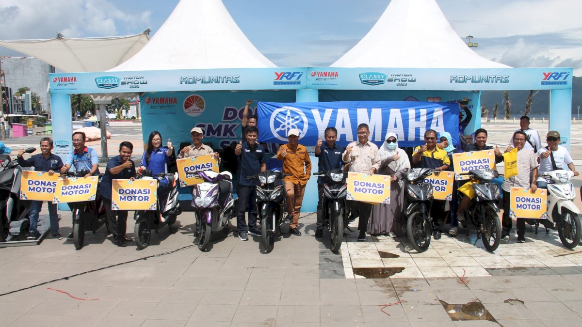 Classy Motor Show Sukses di Mamuju, PT SJAM Serahkan Donasi Motor Praktek ke SMK Binaan
