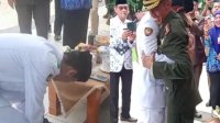 Sepatu Nyaris Copot, Anggota Paskibra di Jeneponto Langsung Diberi Sepatu Oleh Dandim