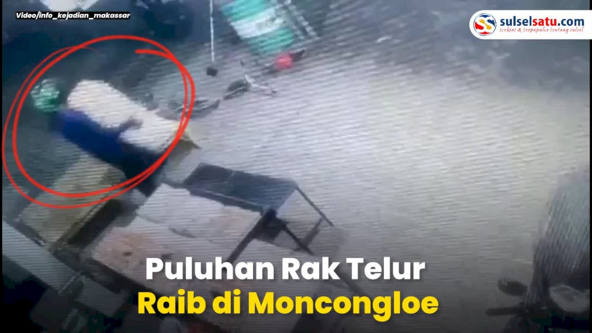 VIDEO: Puluhan Rak Telur Raib di Moncongloe, Pelaku Berhasil Kabur dengan Motor