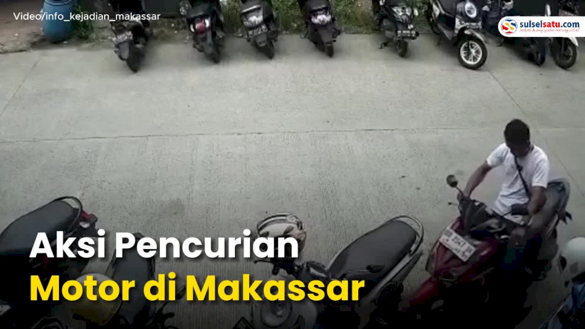 VIDEO: Aksi Pencurian Motor di Depan Kantor JNT Express Makassar