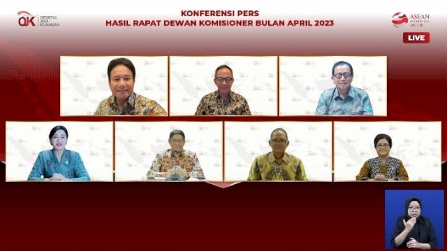 Konferensi pers Rapat Dewan Komisioner OJK secara virtual (dokumen: istimewa)