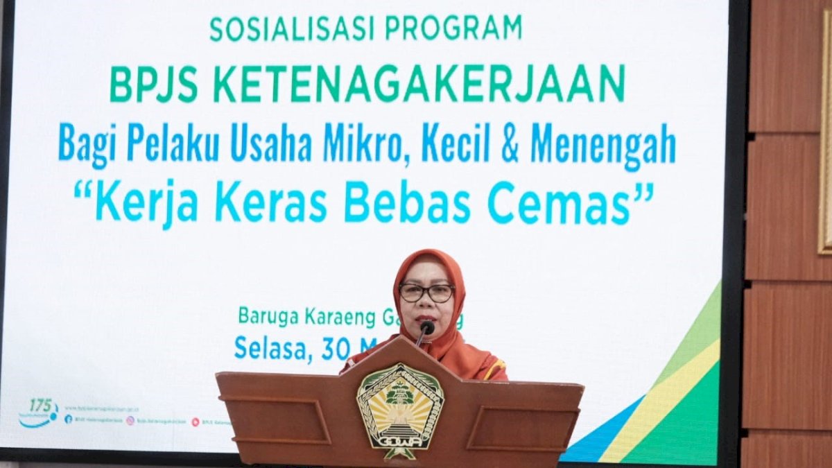 Sekda Gowa Edukasi 350 Pelaku UMKM Pentingnya Memiliki Jaminan Perlindungan BPJS Ketenagakerjaan